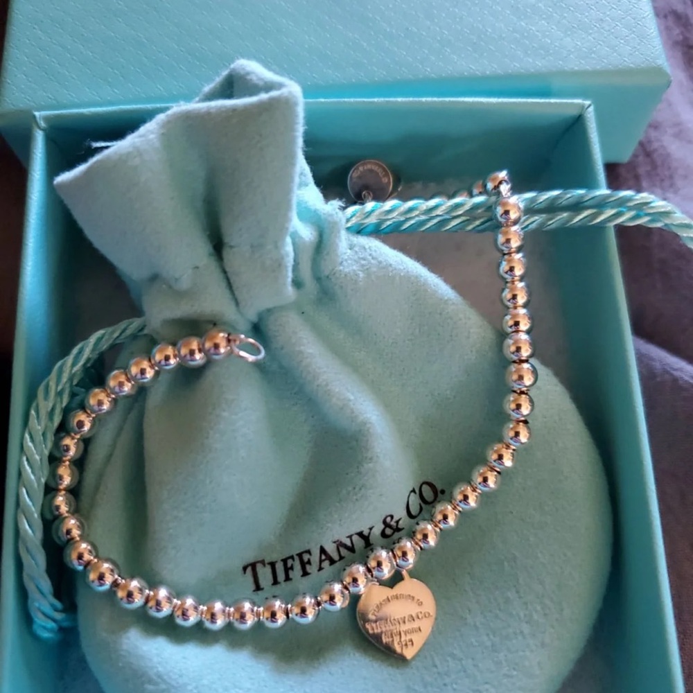 Tiffany & co sterling silver bead bracelet